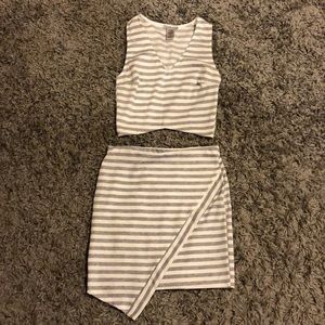 Charlotte Russe, White and grey Tank top & Skirt